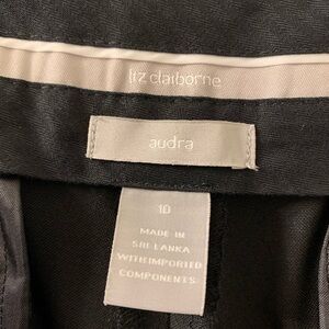 Liz Claiborne Audra Tailored Black Straight Leg Mid Rise Pants